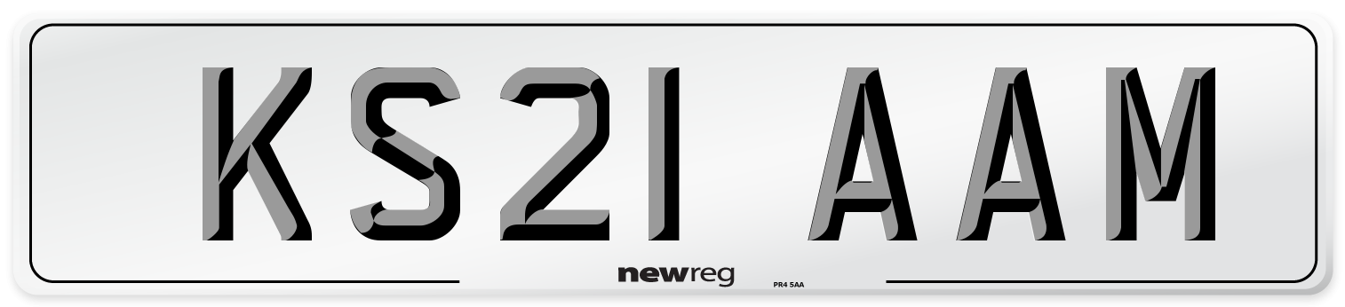 KS21 AAM Number Plate from New Reg